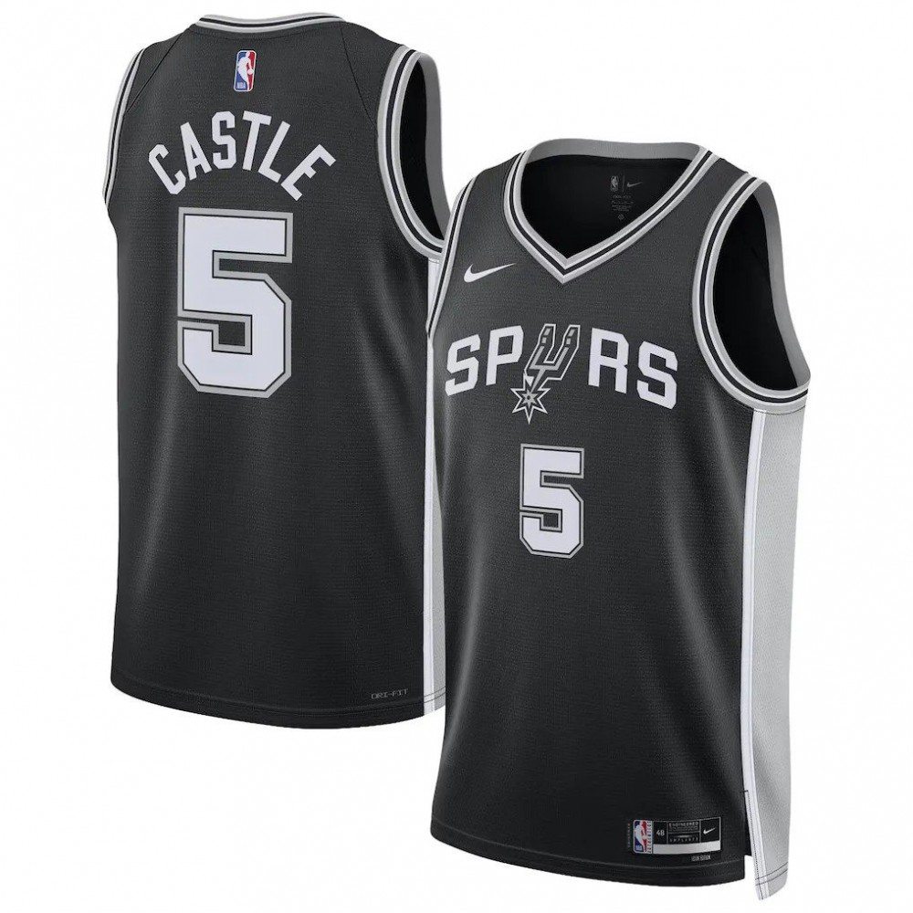 Stephon Castle San Antonio Spurs Unisex Swingman Player Jersey - Icon Edition - Black-Pro Kit Vault | Brand New 26/27 Sports Jerseys
